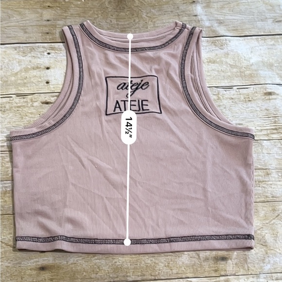 NWOT SOURPUFF SHOP ATEJE TANK TOP IN BEIGE - Picture 5 of 6